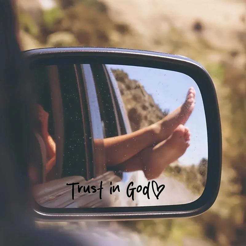 3/6PCS "Trust in God" Car Rearview Mirror Decal - Jesus & God Faith Car Lettering Sticker, Spiritual Touch for Believers, Belief Reminder, Faith Expression & Sharing Tool, Expressing Faith