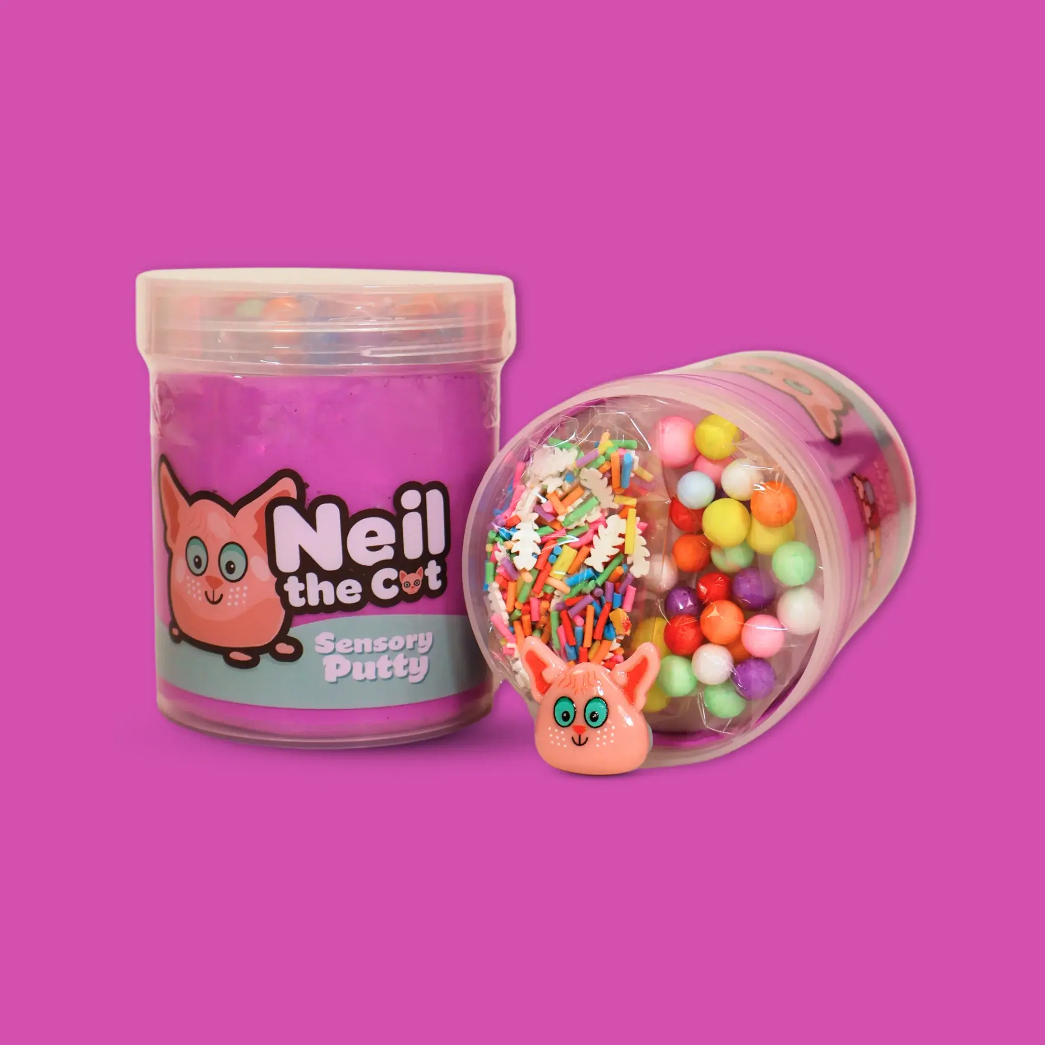 Neil The Cat - Tutti Frutti Scented - Sensory Putty - Scented Squishy Sensory Putty - Butterslime Texture for Anxiety, Focus, adhd, Stress Relief & Focus for All Ages - Ages 5+