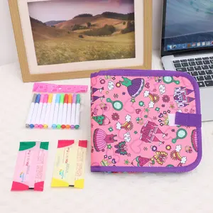 Mini Cute Portable Erasable Sketchbook Set, Watercolor Multi-Faceted Doodle Notebook, Back-To-School Gift with 12 Pens Art Markers Pen, Art Supplies Kit
