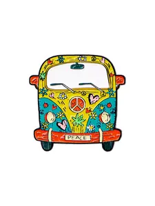 Cute Colored Bus Enamel Pins, Cartoon Designed Car Badges, Fashionable Clothing Accessories, Suitable For Bags, Clothing, And Hats, Perfect Creative Gifts For Friends & Colleagues, Metal Pin