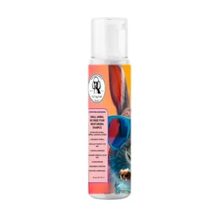 The Funky Poodle No Rinse Foam Moisturizing Shampoo for Small Animals 8oz - Suitable for Dogs & Cats with Moringa, Coconut, Lavender & Oatmeal