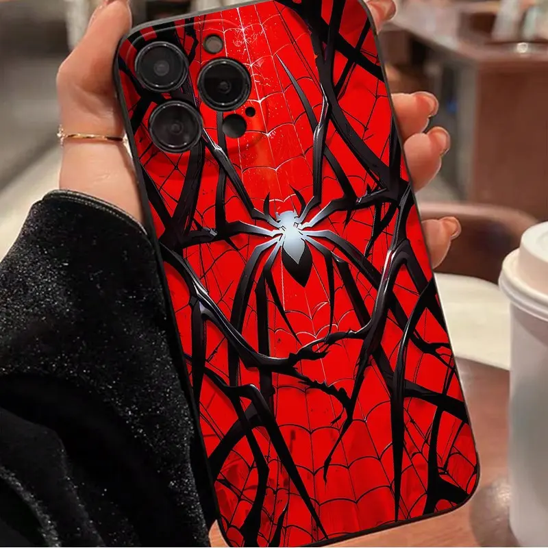 Spider Tpu Shell Anti-Drop Shockproof Protective Phone Case Cover Accessories for iPhone 6/7/8/x/XS/XR/XS Max/11/12/13/14/15/16/17 Pro Max, Perfect Gift for Women and Girls