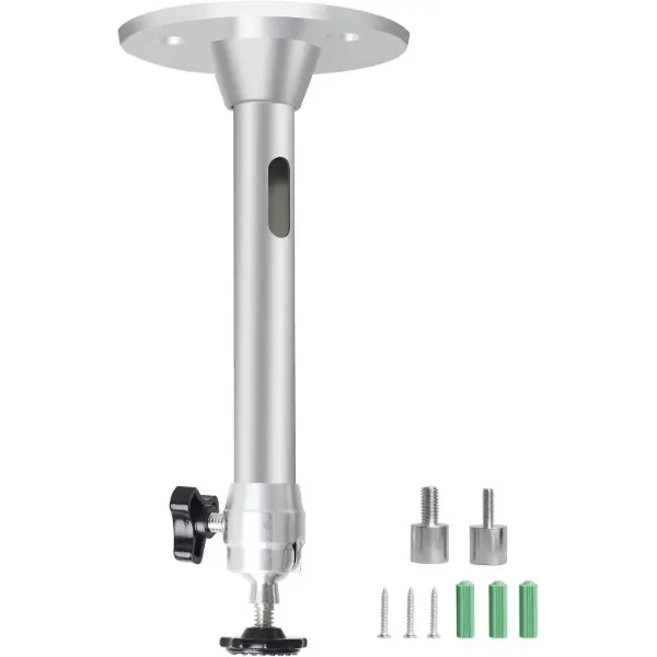 Compact Design Light Projector Wall-Ceiling Mount Stand, Secure Fit Mount for Audio & Video Accessory Users, Compatible with QKK, DR.J, DBPOWER, AAXA, Jinhoo, PVO, TMY, AuKing & Most Mini Projectors (175mm, Silver), Wall Mount, Light Projector Stands, Mou