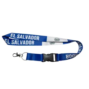 El Salvador Flag Lanyard Keychain ID Holder Neck Strap Lanyard