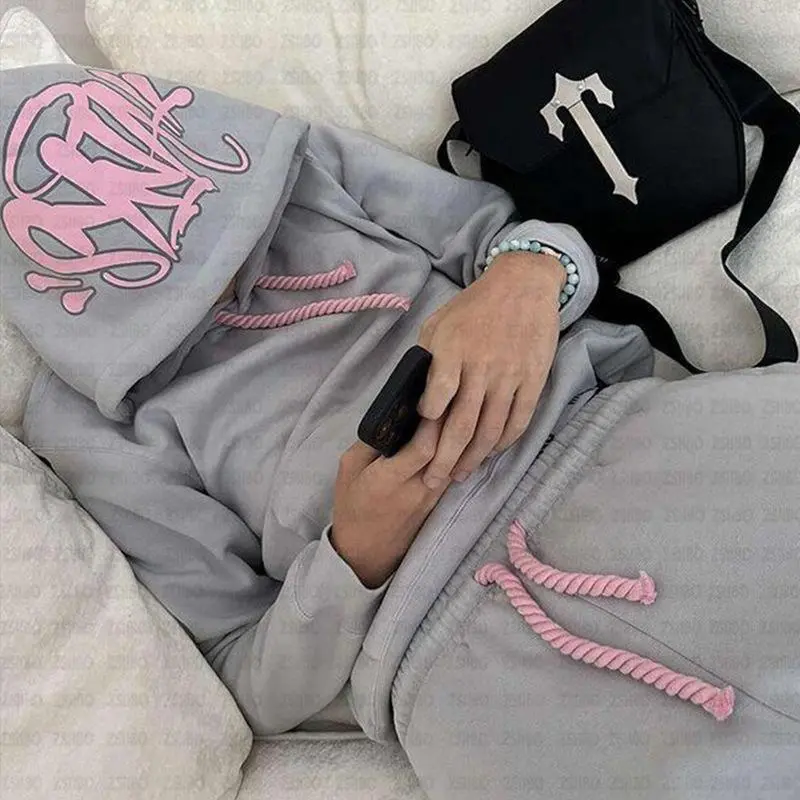 2025 Printed loose hoodie hip-hop streetwear men's and women's pullover casual set5211 2025 Printed loose hoodie hip-hop streetwear men's and women's pullover casual set5211