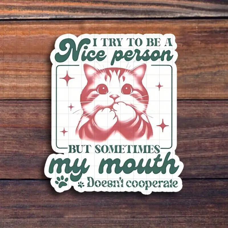 Cat Pattern Car Sticker, Vinyl Car Decal, Funny Car Decals, Car Exterior Decoration Accessories for Laptop, Water Bottle, Study Desk, Humorous Gift for Friend, Family, Colleague