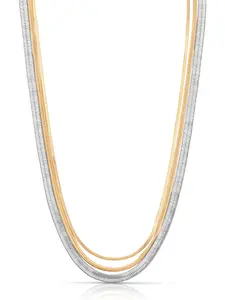 Mixed Metal Strands Necklace Gold Statement Chain Gold Hardware Chain