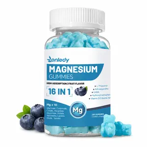 16-in-1 Magnesium Complex Gummies | 10 Forms Magnesium + Ashwagandha, L-Theanine, 5-HTP, GABA, D3 & B6 | Supports Deep Sleep, Calm Relaxation, Digest & Mood Health, 60 Chewable Gummies