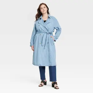 Women's Denim Trench Coat - Universal Thread