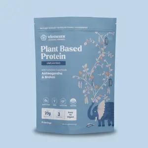 Elements Truffles LLC Plant Based Protein Mix Unflavored 20g 21 Servings Ayurveda Powered for Gut Health & Absorption Vegan Organic Pea Protein Isolate