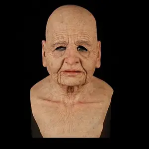 Realistic Old Man Mask Halloween Mask for Adults, Scary Latex Old Man Grandpa Mask Wrinkle Face Headgear for Halloween Party Cosplay Costume Masquerade, general Accessories Comfortable