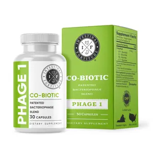 Intestinal Fortitude Phage-1 Co-Biotic - 30 Capsules - Patented Bacteriophage Blend for Small & Large Intestines - Healthcare Supplement
