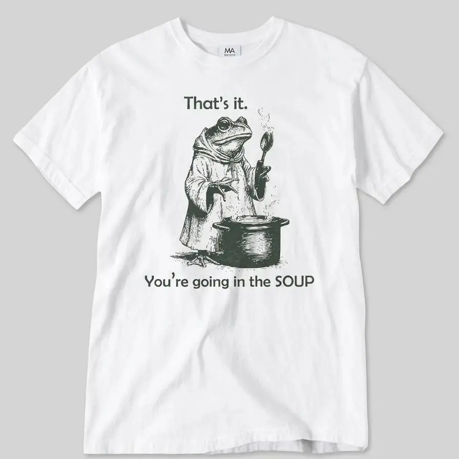 Vintage Going In The Soup Graphic Tee |       Retro Weirdcore Aesthetic T-Shirt |       Heavyweight 100% Cotton Funny Meme Top |       Trendy Sarcastic Slogan Relaxed Fit Apparel |       Soft Unique Random Humor Gift |       Edgy Urban Streetwear Outfit