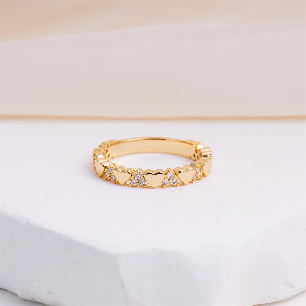 Moissanite Sweet Heart Beats Eternity Band Ring Silver-Plated Wedding Engagement Anniversary Valentine's Day Birthday Gift Daily Wear Jewelry