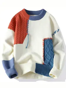 Men's Warm Knitted Fleece Sweater, Casual Stylish Knitwear for Daily Wear, Comfortable Design Perfect for Everyday Use