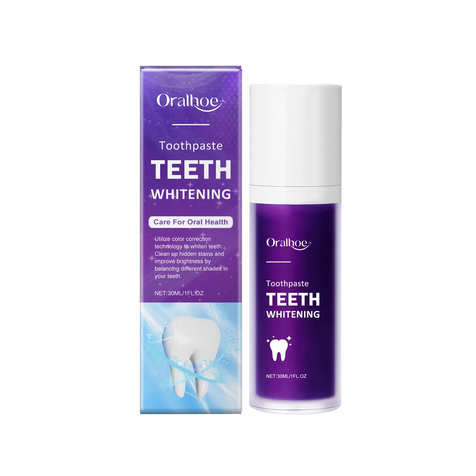 Oralhoe Purple Mild Toothpaste - Anti-Yellowing, Dental Protection, Freshens Breath, Healthy Gums Toothpaste for Daily Oral Hygiene, Mild Cleaning of Odor and Dirt, Teeth Brightening, Anti-Yellowing Toothpastes, Dental Protection Toothpastes