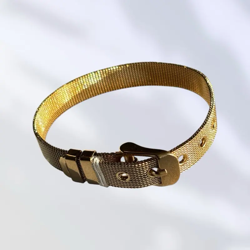 RIVVJEWELS | Mesh Belt Bracelet | 18k Gold- Plated Stainless Steel