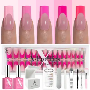 SXC Cosmetics X-Pro Tips French Tip Press On Nails - French Pink Edition Starter Kit