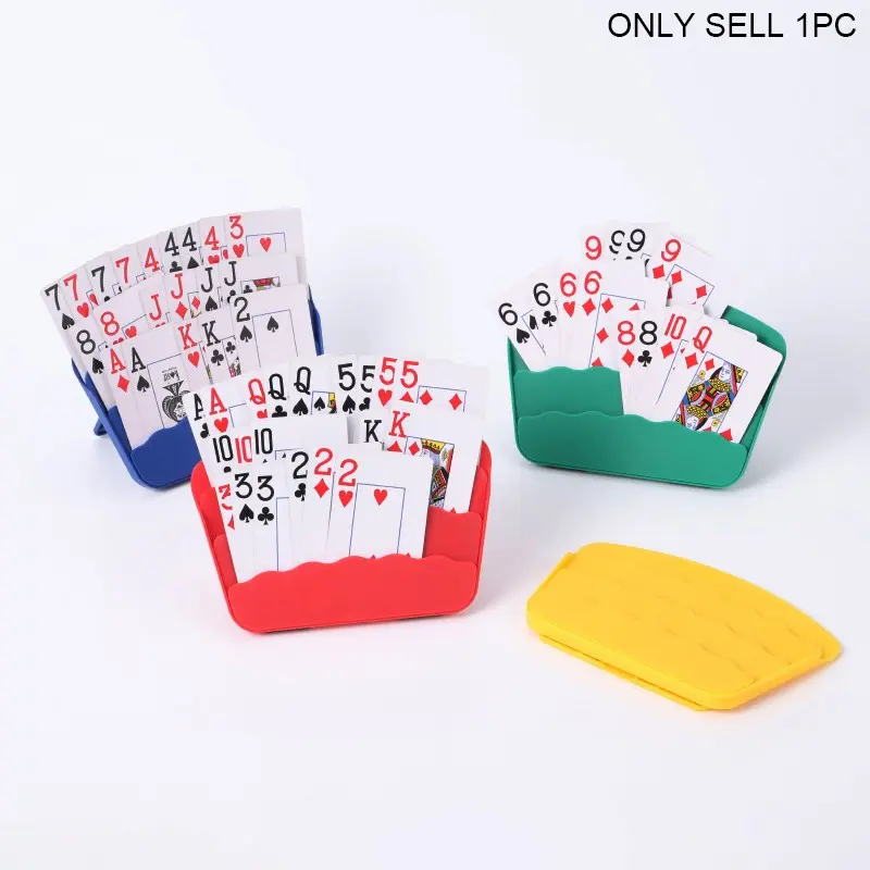 Playing Cards Holders Stands Decks w/Foldable Portable Tabletop Stand, 3 Layers Design for Poker UNO Cards, Playing Card Accessories