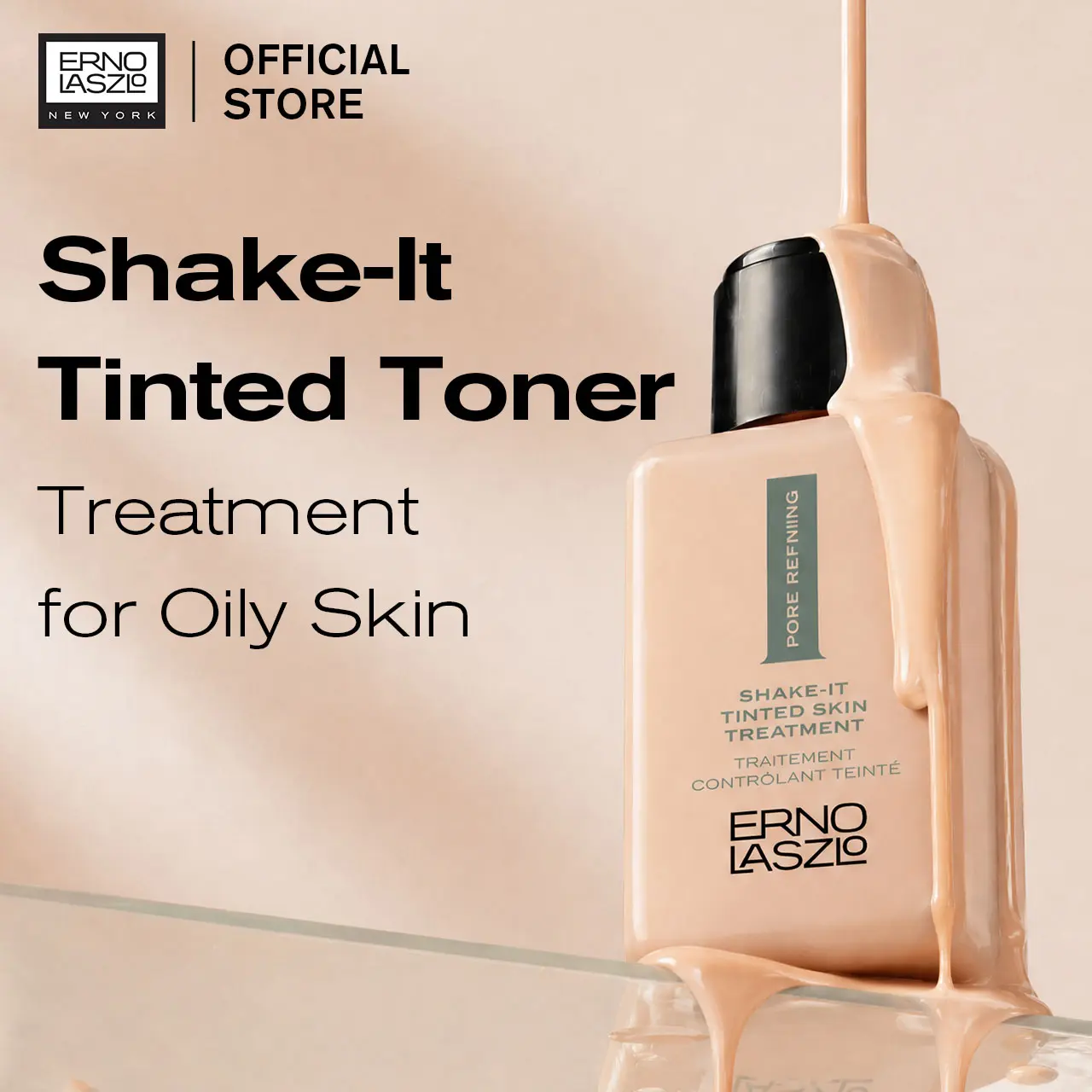 Erno Laszlo Shake-it Tinted Treatment Tinted Moisturizer - Pigment-Infused, Lightweight Oil-Control Skincare for Oily Skin, Pore-Blurring Matte Finish, Sheer Coverage, Scented Fragrance Formula