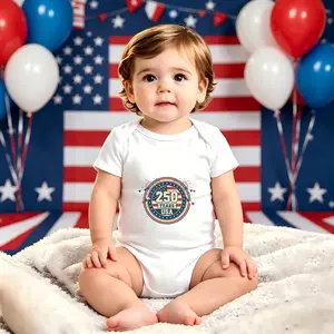 American Flag USA Baby Romper Cute Cotton Onesie Newborn Essentials Soft Breathable Snap Closure Crawling Baby Gift