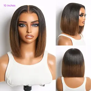 【LIVE】Luvme All-Day Comfort™ Wig Ombre Brown Silky Blunt Cut Bob Glueless 7x6 Closure HD Lace Wig Pre-Cut Lace