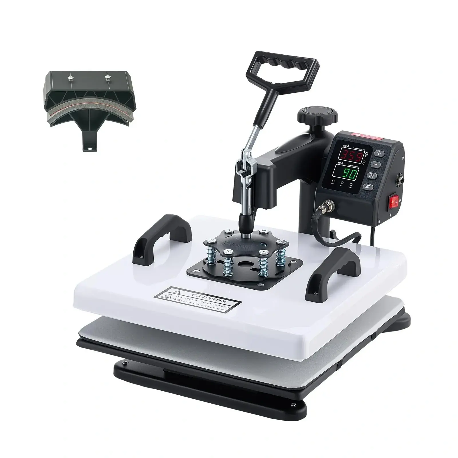 15x15 in 2-in-1 Multifunction Heat Press Machine - 360° Swing Away, 1200W Double Tube Fast Even Heating, Digital Precise Control Sublimation Press for T-Shirts, Hats