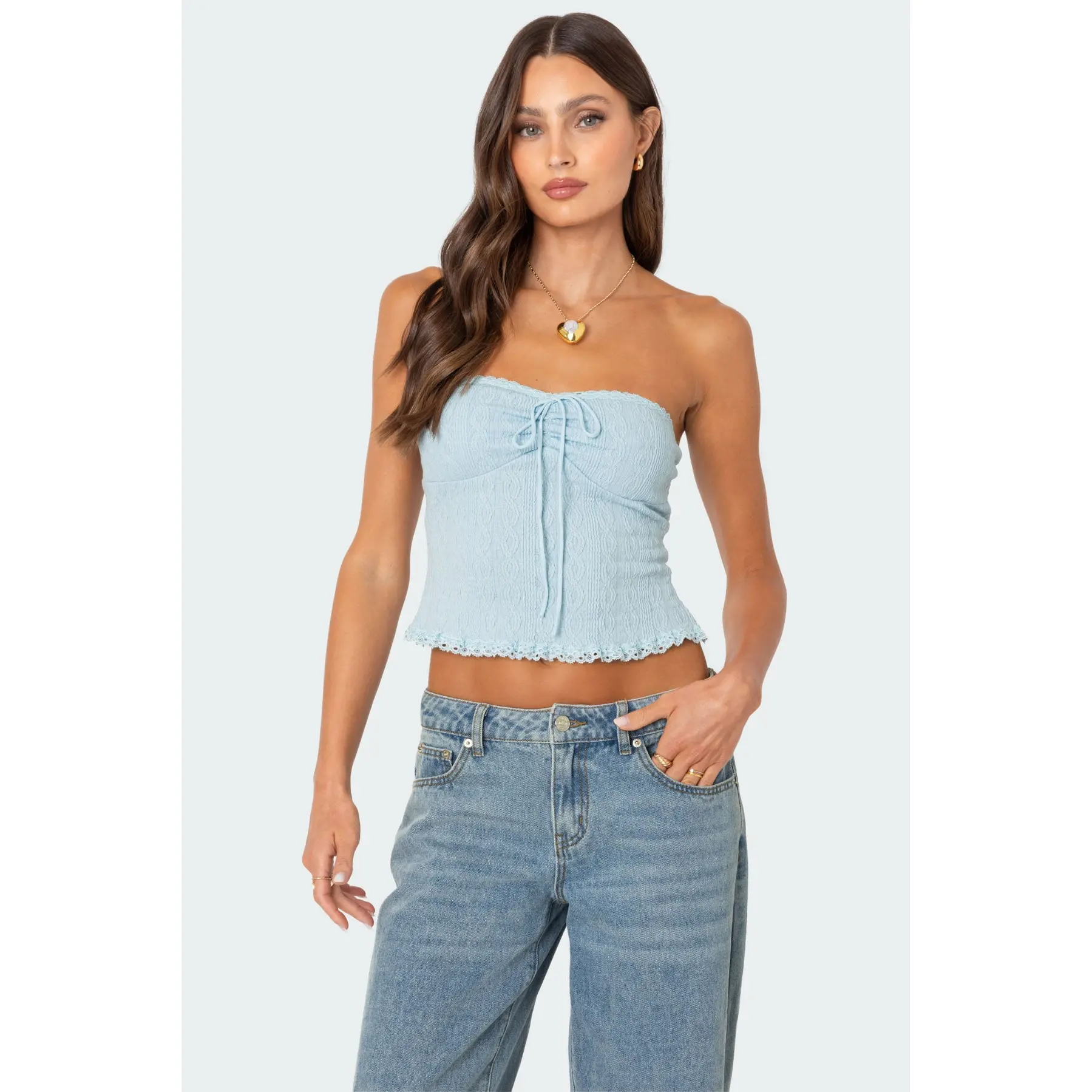 Lacey Knit Tube Top