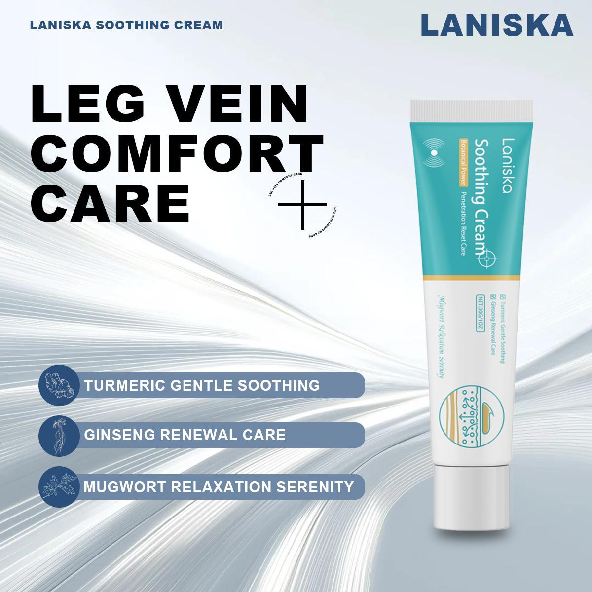 Laniska Soothing Cream Botanical Power with Turmeric Ginseng & Migwort for Gentle Skin Comfort Daily Care Non-Greasy Formula