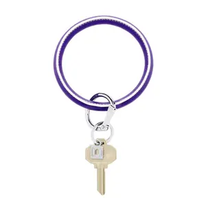 OVENTURE Leather Big O® Key Ring - Deep Purple, Key Attachment with Key Pendant
