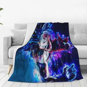 Goku Saiyan Flannel Blanket Ultra Soft Plush Sofa Throw Lightweight Bed Blanket for Bedroom, Dorm Room, Sofa, Couch, Travel, Camping & Movie Nights