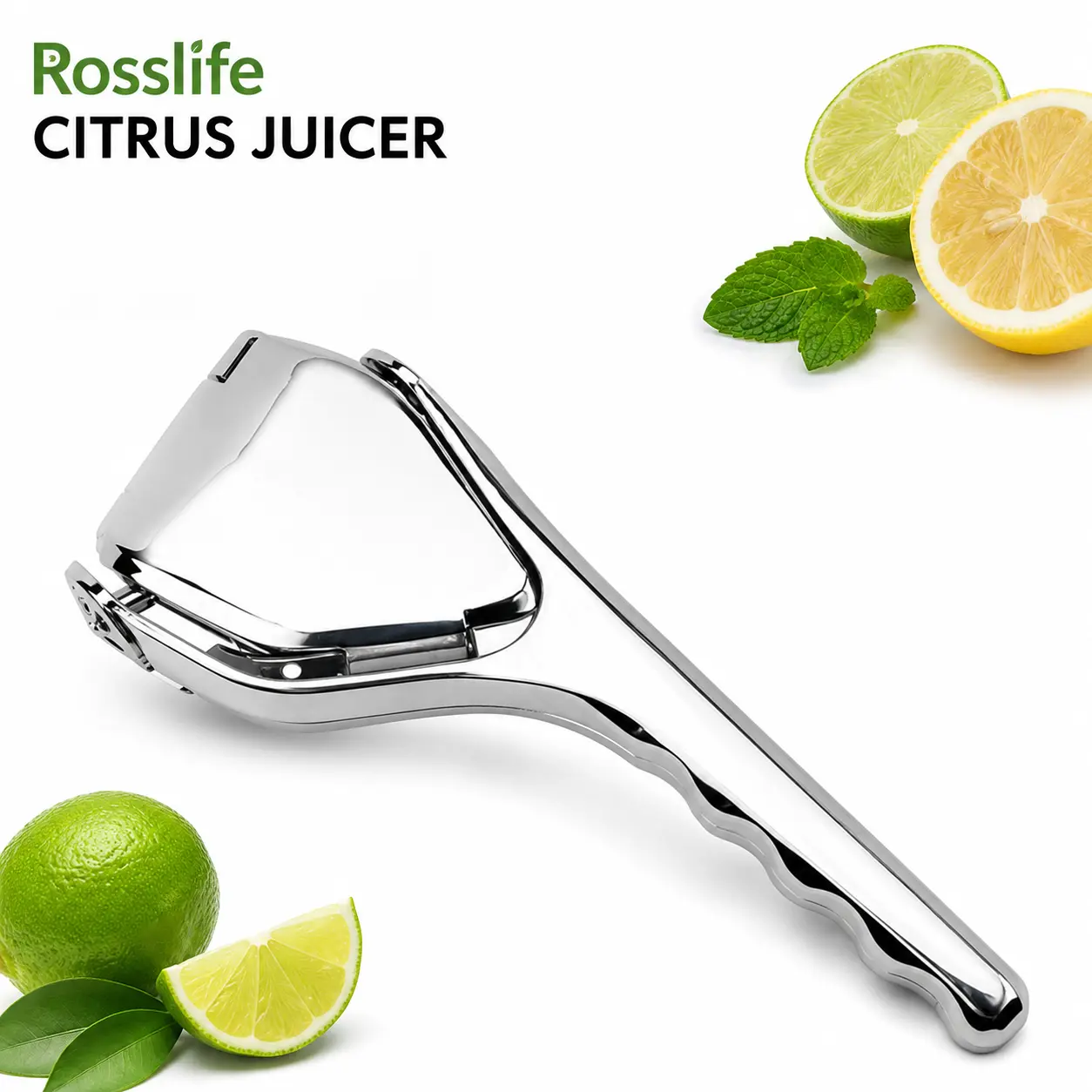 Stainless Steel Lemon Squeezer with Handles - Heavy-Duty Manual Fruit Juicer Hand Press, Easy to Use & Clean for Kitchen Drinks, Cooking