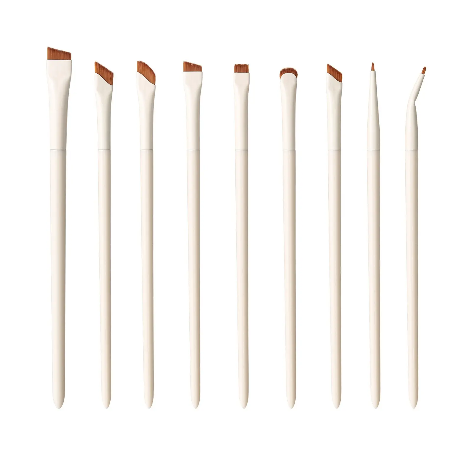 Porcelain White Sickle Eyeliner Brush Angled Fine Blade Makeup Brush, Cosmetic Brush, Eye Brushes For Makeup, Eyebrow Brush Extra Thin Precise Brush Head Draw Fine Eyeliner and Brows Beginner Friendly Clean Lines Makeup Brushes Set