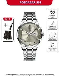 Men's Business Fashion Round Dial Analog Quartz Watch, Business Fashion Watches, Fashionable Stylish Watch, Fashion Watch for Party, Daily Clothing Decor, Trendy All-match & Exquisite Watch for Birthday Gift with Box, Quartz Wristwatch