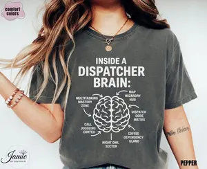 Funny Dispatcher Comfort Colors Shirt, Police Dispatch Week Tee, Thin Gold Line Emergency Operator Appreciation Gift for 911 First Responder