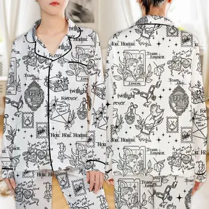 Twilight Pajamas Set, Edward Cullen, Bella Swan, Jacob Black Long Short Sleeve Pajama, Eclipse Breaking Dawn Christmas Youth & Adult Holiday Sleepwear, Family Xmas Pjs 45985 34