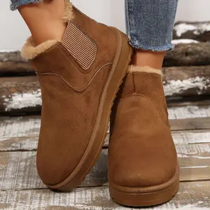 Women's Thick Soled  Ankle Boots And Short Boots Thermal Lined Anti-Slip With Faux Fur Lining Warm Winter Boots Springfresh