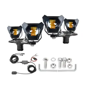 4-pack Spotlights with Mounting Brackets flashing switch Kit For Wrangler JL/JLU
