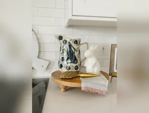 Hand Painted Blue Rabbit Pitcher