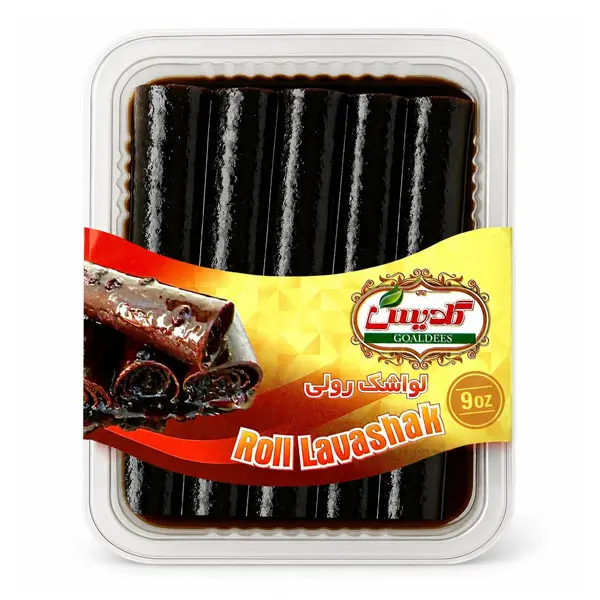 GOALDEES Roll Lavashak Pomegranate Juicy Sour Fruit Leather Persian Snack Middle Eastern Halal Bold Flavor Timeless Tradition (1 Pack, 250, Gram)