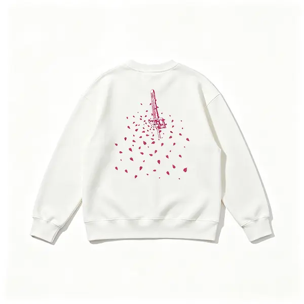 Sakura Japanese Kendo Unisex Crewneck Sweatshirt, Trendy Avant-Garde Stylish Printed Top for Men and Women, Suitable for Travel, Sports, Casual Wear, and Parties