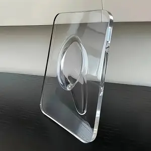 Modern Transparent Acrylic Flower Vase, Heavy Rectangular Planter, Frame Design, Home Office Decor, Minimalist Desktop Decoration