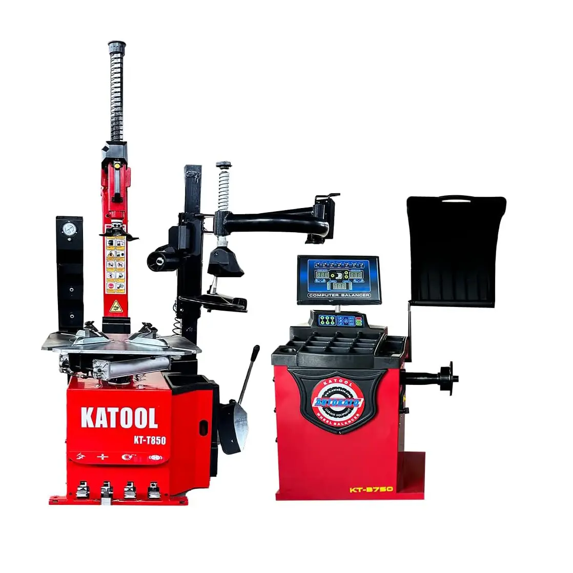 KT-T850 Tire Changer 2.0HP Bead Blaster and KT-B750 Wheel Balancer Combo Machine Automatic Measurement Ruler for Tire Repair and Wheel Change