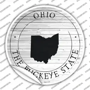 Ohio Buckeye State Novelty Circle Sticker Decal