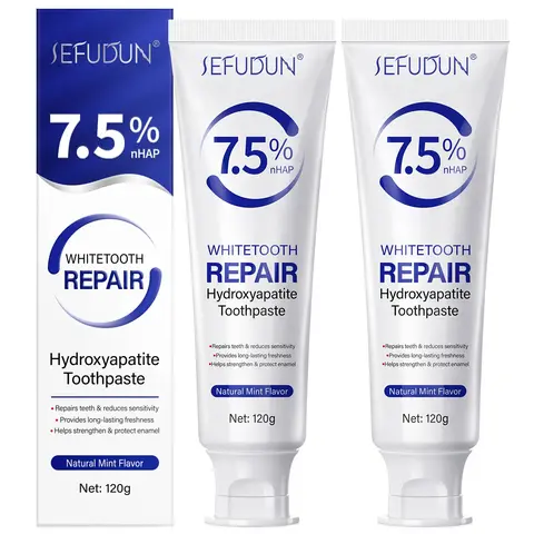 Hydroxyapatite Toothpaste, 2 Counts/set Natural Mint Flavor Toothpaste, Oral Care Healthy Toothpaste for Sensitive Teeth, Toothpaste for Men and Women, Dental Care Toothpaste, Daily Care Toothpaste, Fluoride Free Formula Toothpaste