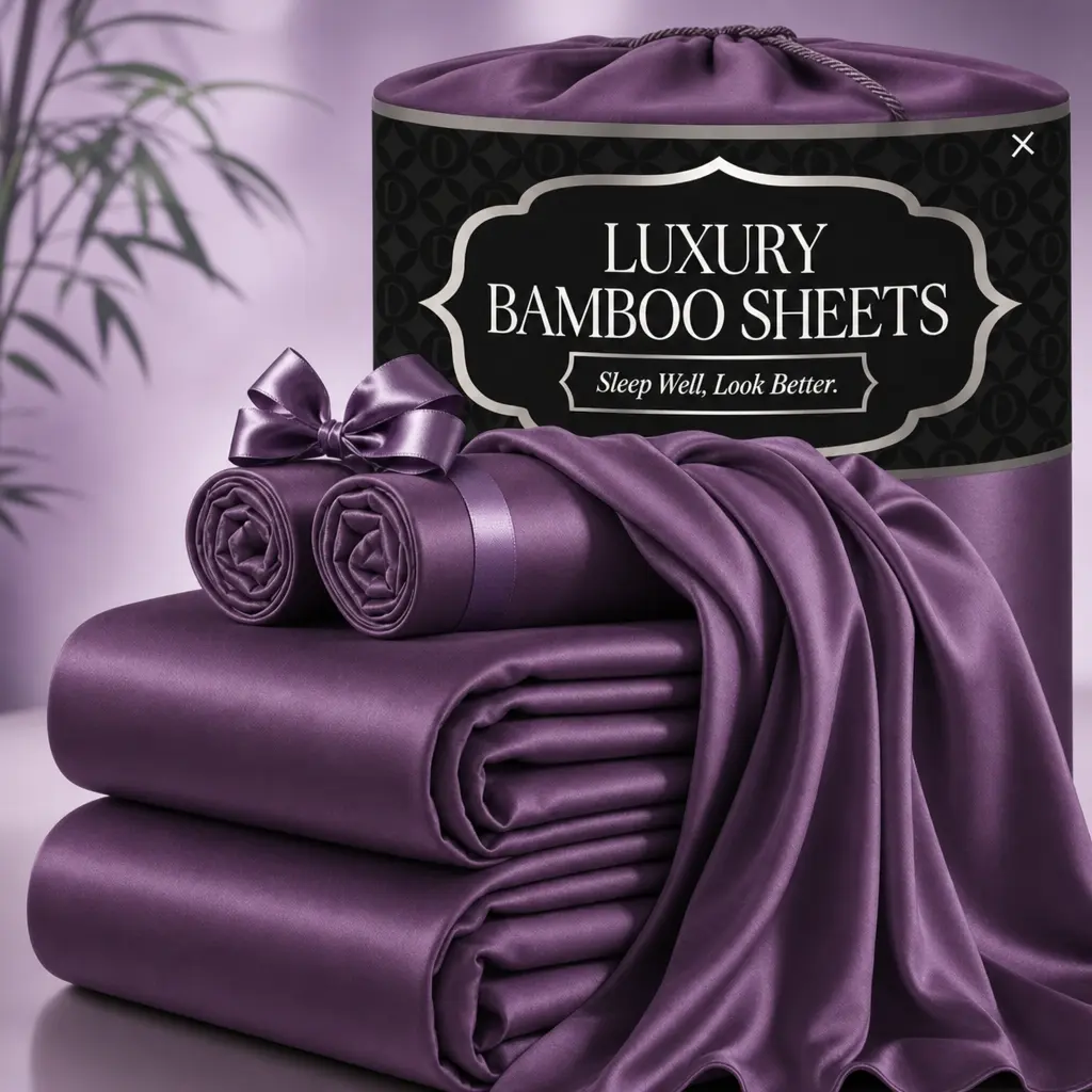 MUXHOMO Extra Deep Pocket Bamboo Sheets - 6 Pcs Breathable & Cooling Bed Sheet Set, Hotel Luxury Fitted Soft Wrinkle-Free For Mattresses,Full/Queen/King Size Pillowcase Sets,back to school,back to school shopping,home decor