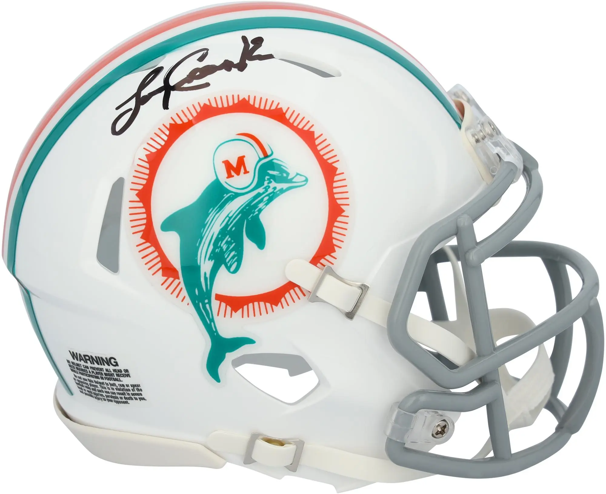 Larry Csonka Miami Dolphins Autographed Riddell 1972 Throwback Speed Mini Helmet - Fanatics Authentic Certified