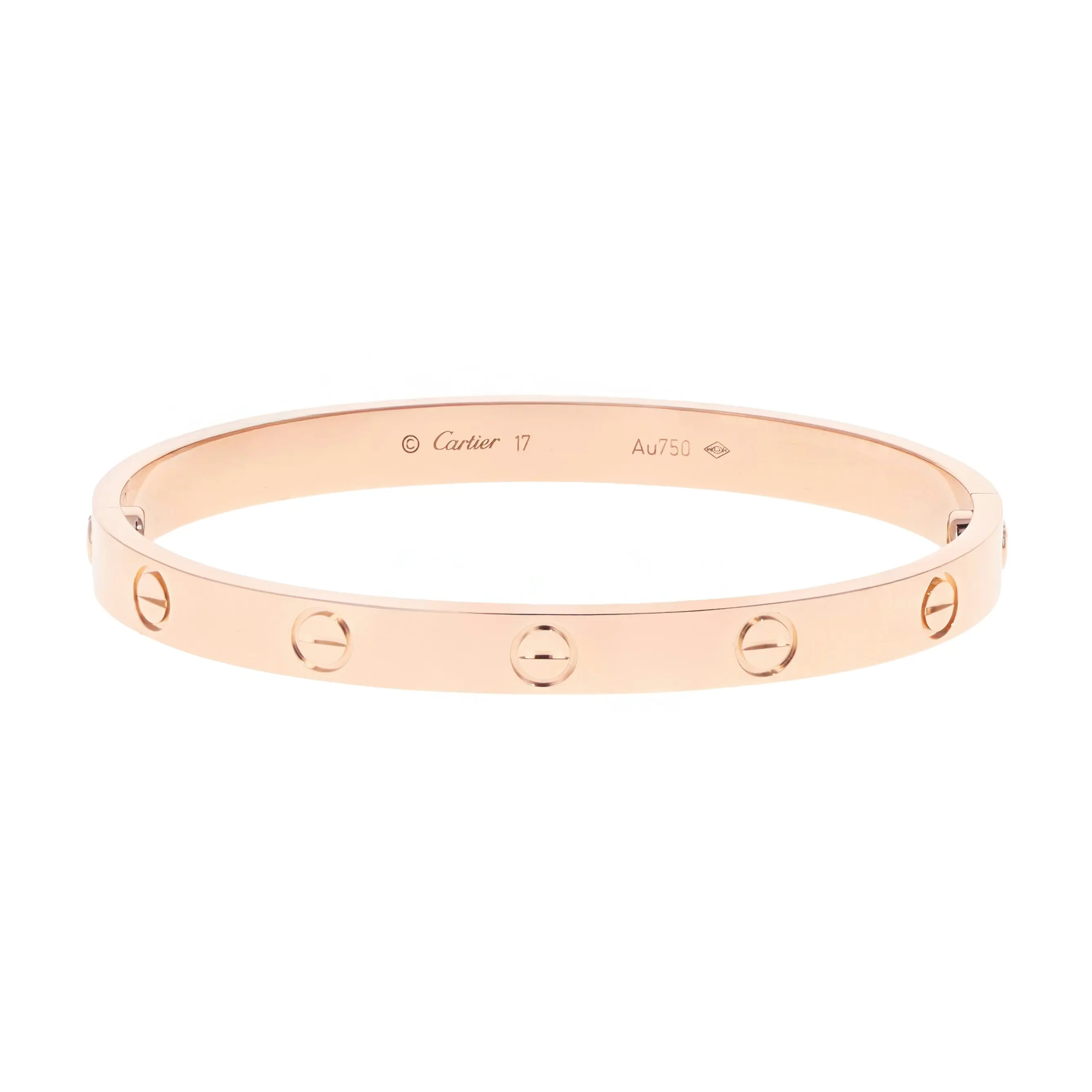 Pre-owned Cartier Love Bangle Bracelet Size 17