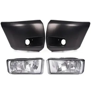 Front Bumper Driving Fog Light w/Bumper End Fit For 2007-13 Chevy Silverado 1500