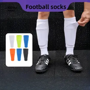 New football socks, double-layer high-elasticity, invisible pocket style, leg protection socks, sports shin guards with no bottom sock, football equipment